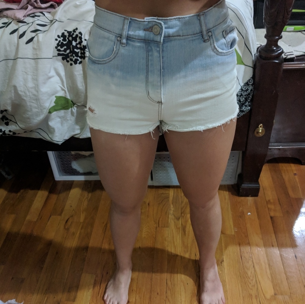High Waisted Light Denim Shorts